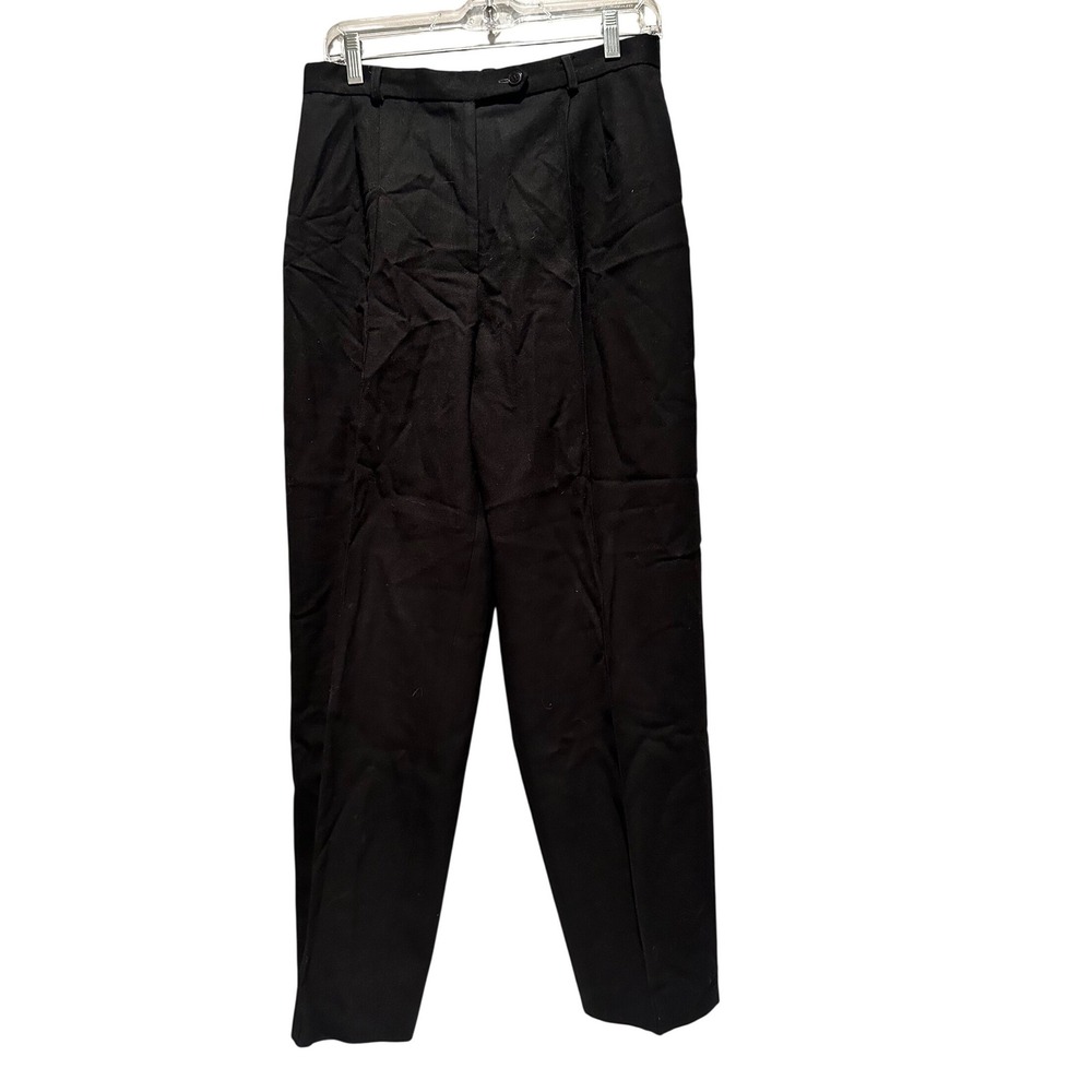 Talbots Vintage 100%‎ Wool Black Pants Trousers Size 12 Minimalist Work Preppy